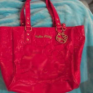 NWOT Hello Kitty Vibrant Red Embossed Tote
